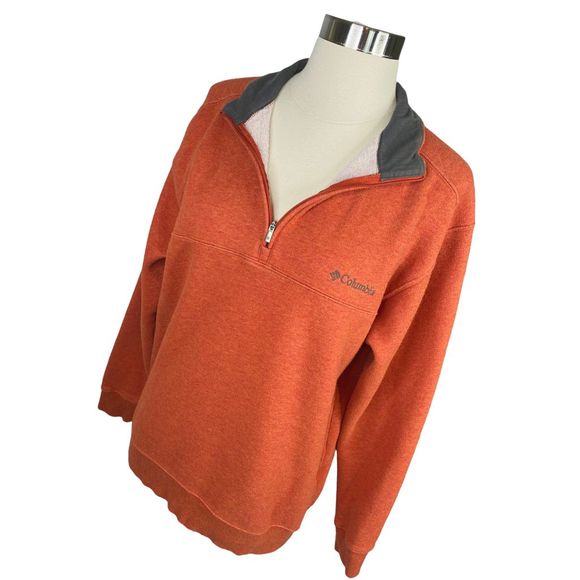 Columbia Burnt Orange Fleece Pullover - Size Medium - Picture 2 of 6